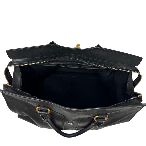 Yves Saint Laurent Vintage Cabas Chyc Y Black Leather Gold Hardware Large - Picture 6 of 15